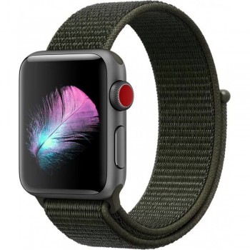 Ремінець для Apple Watch 38 mm/40 mm/41 mm Nylon Loop, хакі зелений
