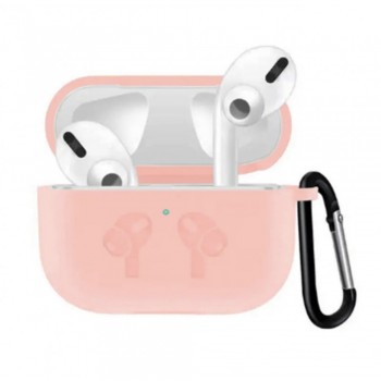 Чохол для AirPods 3 силіконовий Simple Pink Sand з карабіном, тонкий дизайн