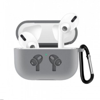 Чохол для AirPods 3 силіконовий з карабіном фіолетовий, тонкий дизайн