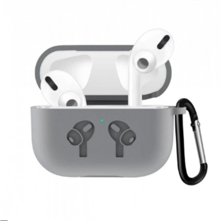Чехол для AirPods 3 силиконовый с карабином фиолетовый, тонкий дизайн