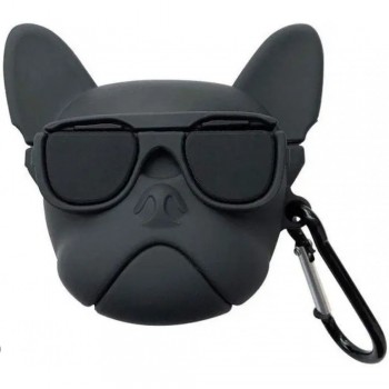 Захисний чохол для AirPods Pro Emoji Series Black Dog, силіконовий, милий дизайн