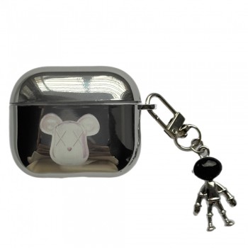 Чохол для AirPods 3 Shine Print KAWS з карабіном, дзеркальний дизайн