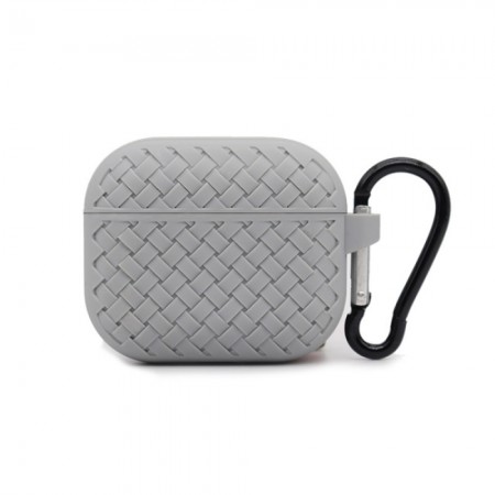 Чохол для AirPods Pro no brand тканинний візерунок сірий з карабіном