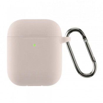 Чохол для AirPods Pro no brand мікрофібра рожевий карабін