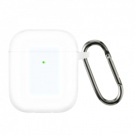 Чехол для AirPods Pro no brand микрофибра белый с карабином защита