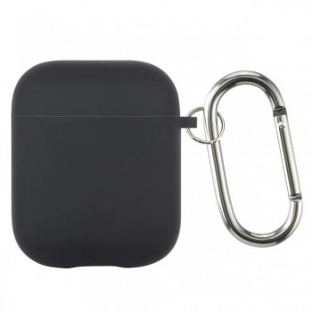 Чохол для AirPods Pro no brand мікрофібра з карабіном чорний