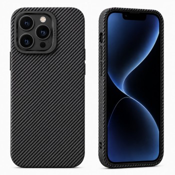 Силиконовый чехол-подставка для камеры Kadimamate для iPhone 14 Pro Max, принт карбон, черный
