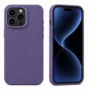 Защитный силиконовый чехол для iPhone 14 Pro Max, принт карбон, глубокий пурпурный