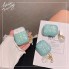 Чохол для AirPods 3 no brand Pearl бірюзовий з брелоком мушля і перлина
