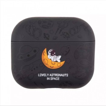Чохол для AirPods 3 no brand Lovely Astronauts силіконовий чорний малюнок космос