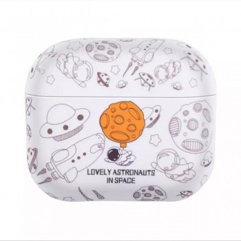 Чохол для AirPods 3 no brand Lovely Astronauts білий силікон космос