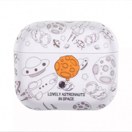 Чохол для AirPods 3 no brand Lovely Astronauts білий силікон космос