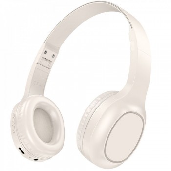 Bluetooth навушники Hoco W46 Milky White, накладні, акумулятор 200 мАг
