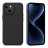 Защитный силиконовый чехол для iPhone 15 Plus, принт карбон, Camera Stand, черный