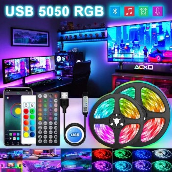 Умная светодиодная LED лента RGB 2835 (5050) Veron с пультом, 5 м, 5V с возможностью подключения к телефону