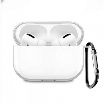Чохол для навушників AirPods Pro прозорий TPU з карабіном захист корпусу