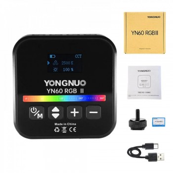 Накамерне відеосвітло YONGNUO YN60 RGB II, 2500K-9900K, чорний