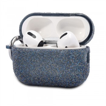 Чохол для AirPods 3 no brand Shine з кільцем синій блискучий захист