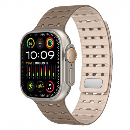Ремешок для Apple Watch Silicon Magic Double Color, 42 mm/44 mm/45 mm/49 mm, коричневый