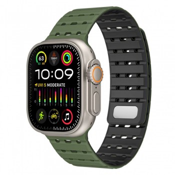 Силиконовый ремешок для Apple Watch Magic Double Color 42/44/45/49 мм, зеленый