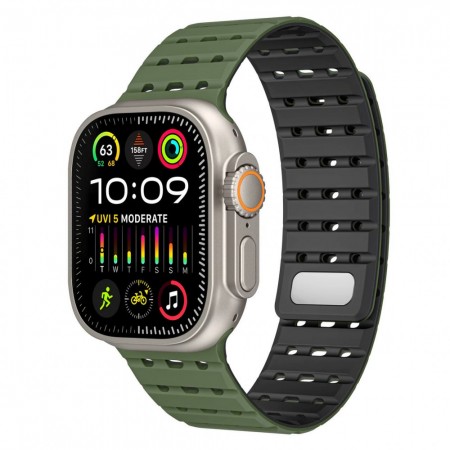 Силиконовый ремешок для Apple Watch Magic Double Color 42/44/45/49 мм, зеленый