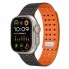 Ремешок для Apple Watch Magic Silicone Double Color 42/44/45/49 мм, черный и оранжевый