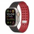 Ремешок для Apple Watch Silicon Magic Double Color, черный/красный, 42/44/45/49 мм