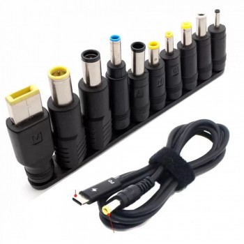 Зарядний пристрій Adapter USB-C до DC 65W з 10 Адаптер перехідниками, універсальне