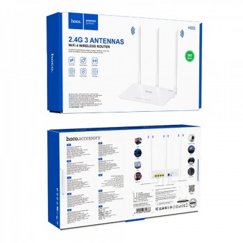 Роутер Wi-Fi Hoco Hi30, маршрутизатор, 2,4 ГГц, 300 Мбит/с, с поддержкой WPA/WPA2