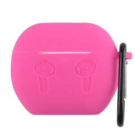 Чохол для AirPods 4 силіконовий рожево-червоний з карабіном
