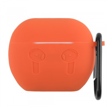 Чохол для AirPods 4 силіконовий помаранчевий з карабіном захист