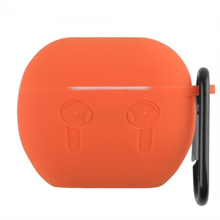 Чохол для AirPods 4 силіконовий помаранчевий з карабіном захист