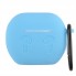 Чехол для AirPods 4 силиконовый голубой с карабином защита кейса