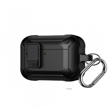 Чохол для AirPods 3 Armor Lock протиударний з карабіном чорний