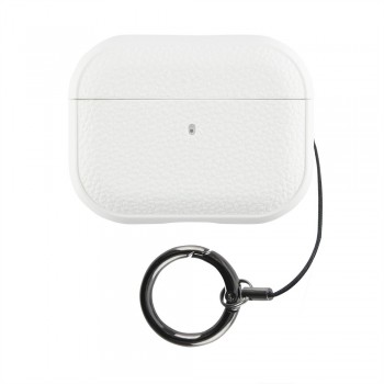 Чохол для AirPods Pro шкіряний з кільцем білий захист і стиль
