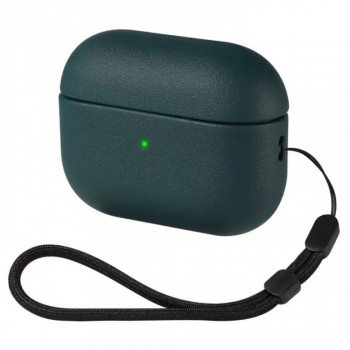 Чохол SGP для AirPods 4 темно-зелений силіконовий з ремінцем