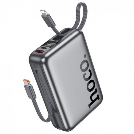 Повербанк Hoco Q39 20000 мАг 22.5W PD20W з дисплеєм і вбудованими кабелями сірий
