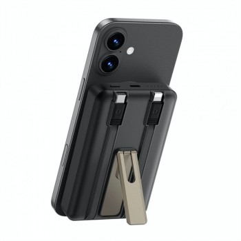Повербанк WiWU Wi-P056 10000 мАг 22.5W з підставкою швидка зарядка чорний
