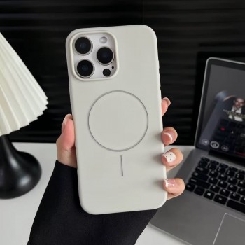 Захисний чохол для iPhone 15 Pro Max Veron Silicone Case Fine Ring з MagSafe, білий Захисний чохол для iPhone 15 Pro Max Veron Silicone Case Fine Ring з MagSafe, білий