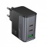 Сетевое зарядное устройство Hoco CS75A 70 Вт GaN 2 USB-C + USB-A PD QC 3.0, чёрное