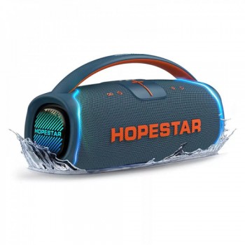 Портативная колонка Hopestar A65 300Вт влагозащита LED-подсветка синяя