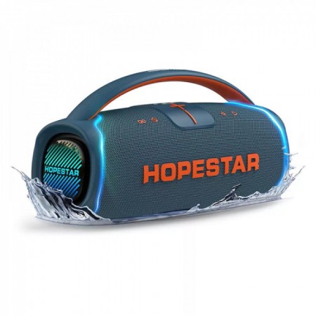 Портативная колонка Hopestar A65 300Вт влагозащита LED-подсветка синяя
