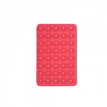 Держатель-присоска для телефона no brand Double Side Silicone красный 6.5x10 см