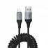 Кабель Lightning Hoco X121 2.4A 1.5м пружинный плетёный быстрая зарядка