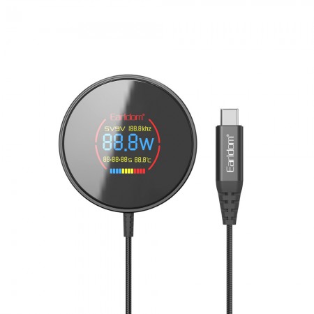Беспроводное зарядное устройство Earldom ET-WC67 с LED-дисплеем, Type-C, 15W