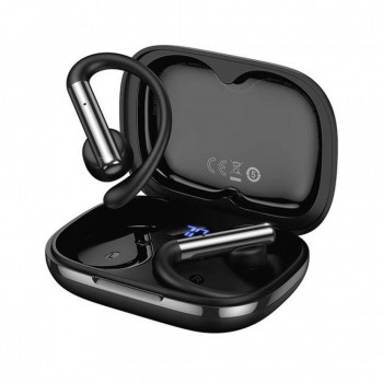 Бездротова гарнітура Hoco EW206 Bluetooth 6.0, дужки, кейс 400 mAh, чорна
