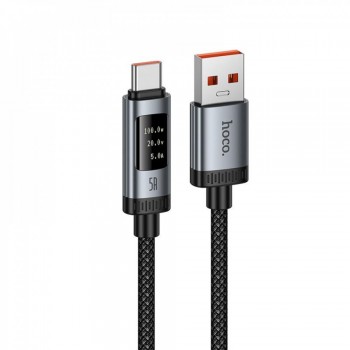 Кабель USB-C Hoco U148 5A 100W 1м нейлонова оплетка дисплей