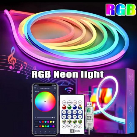 LED стрічка Evermor Neon Rope RGB 3м з пультом і Bluetooth, 5V, IP65
