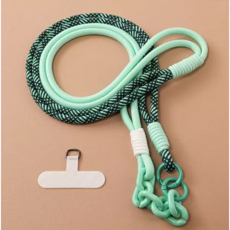 Шнурок на шею Wicker Mint плетёный для телефона, аксессуар
