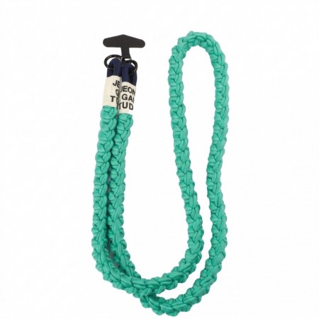 Шнурок на шею Knitting Spearmint плетёный для телефона, мятный